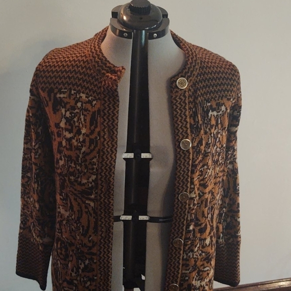 Liz Claiborne Alpaca Blend Mustard Brown Cardigan - Picture 2 of 9